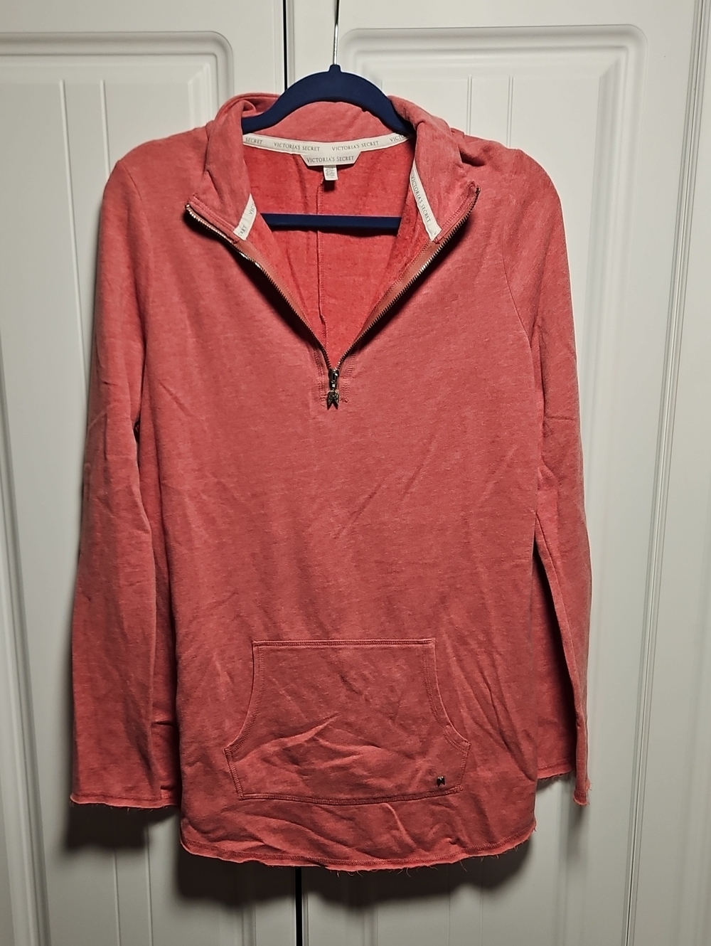 Victoria's Secret Coral Zip-Up Hoodie Sweater